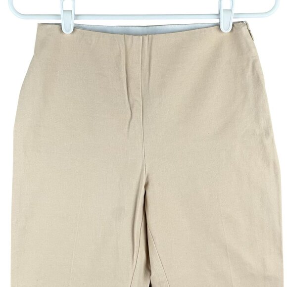 a new day Women Tan Pants Sz 2 Stretch Mid Rise Boot Cut Zip Side Elastic Waist - Picture 3 of 12